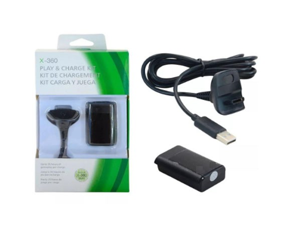 &u+ KIT XBOX 360 2 EN 1 BATERIA + CABLE JUEGA