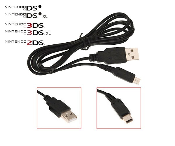 &u++ CABLE CORRIENTE NINTENDO 3DS DS XL (8302a)