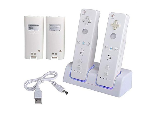 &u+ BASE CARGADORA WII + 2 BATERIAS RECARGABLES 2800 MHA