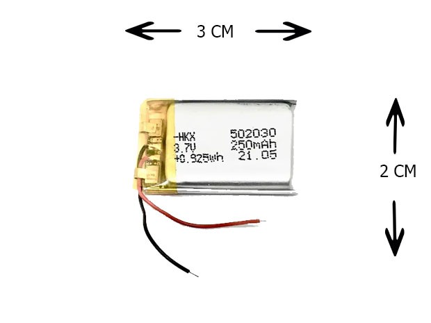 &uu  BATERIA AURICULAR DRON PARLANTE 3.7V 250MAH 502030