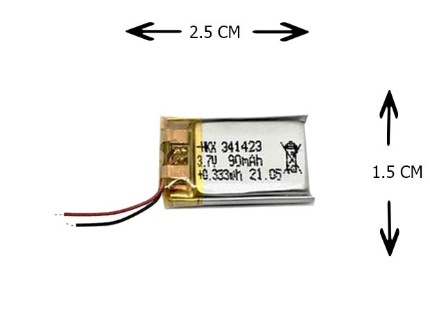 &u+ BATERIA AURICULAR DRON PARLANTE 3.7V 90MAH 341423