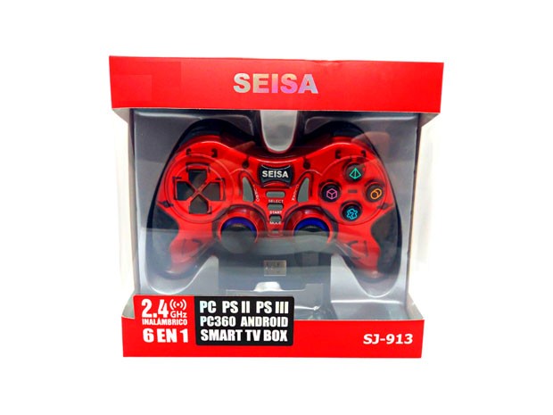 &uu JOYSTICK 6 EN 1 WIRELESS A PILA PC PS2 PS3 SJ-913