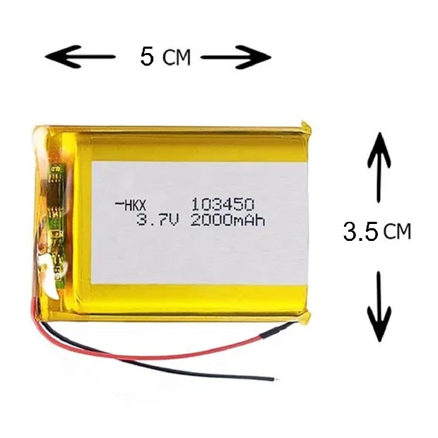 &uu   BATERIA AURICULAR DRON PARLANTE 3.7V 2000MAH 103450