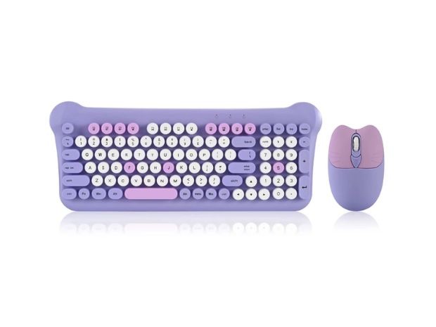 &u++ KIT TECLADO PC INALAMBRICO CON FORMA VINTAGE DN-C700