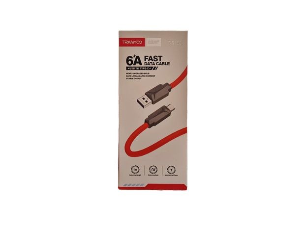 &uu CABLE CARGADOR TIPO C TRANYCO 6A 1MTS T-S19C