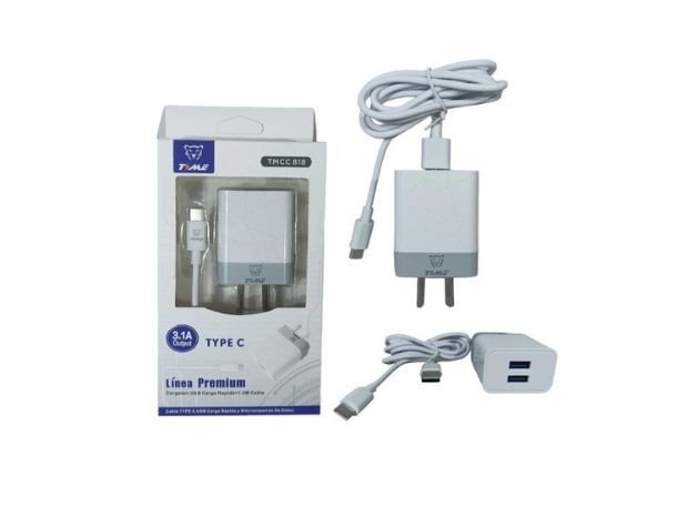 &uu CARGADOR CELULAR TIPO TIPO C 2USB TMCC818