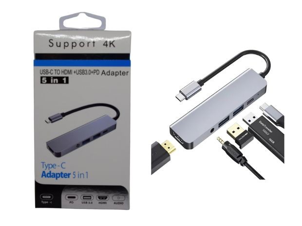 &u++ HUB TIPO C MACBOOK BYL-2009 5 EN 1 4K