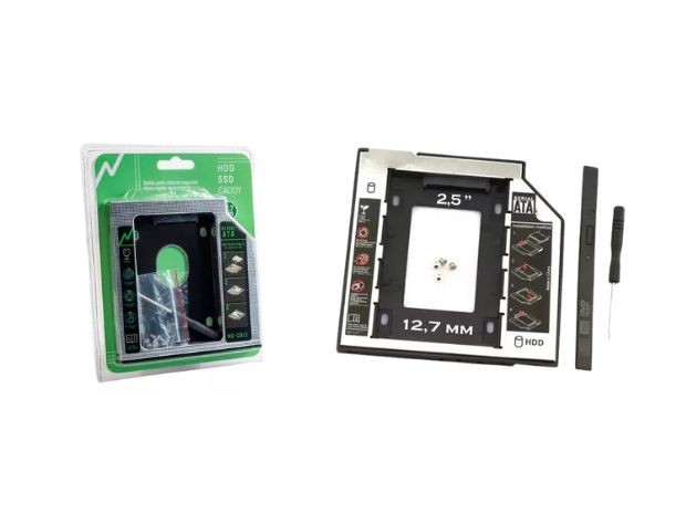 &uu  ADAPTADOR 2DO CADDY NOTEBOOK 12,7 MM NOGA NG-CD12