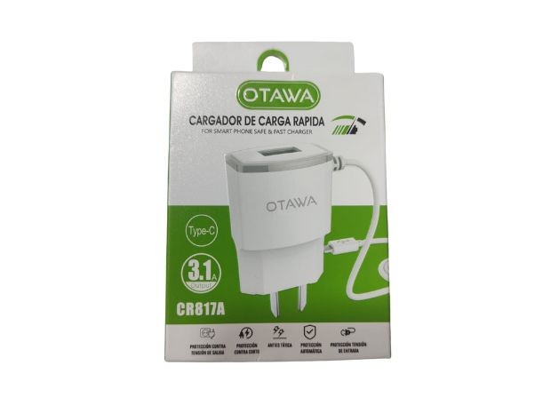 &u++ CARGADOR CELULAR TIPO C OTAWA 3.1 AMP TURBO POWER