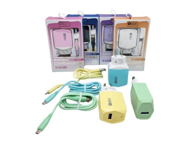 &u++ CARGADOR CELULAR TIPO V8 5.1A 2 USB DESMONTABLE IBEK IB5017