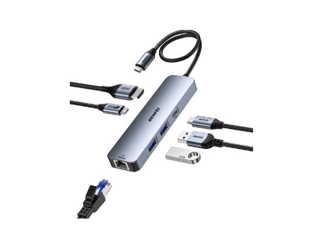&u++ HUB TIPO C MACBOOK HDMI VGA USD 6 EN 1 PD BF-379