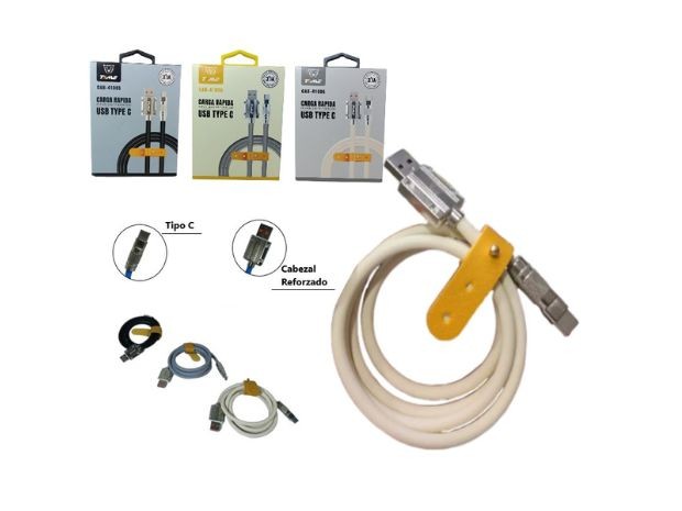 &uu CABLE CARGADOR TIPO C PUNTA METAL REFORZADO CAB-41005