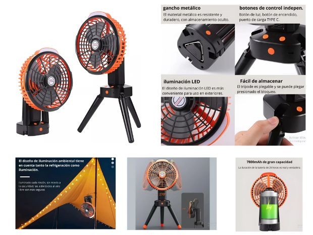 &uu VENTILADOR PORTATIL PARA CAMPING FS-X6