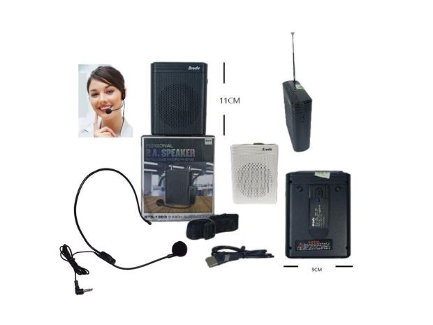 &uu PARLANTE BT + MICROFONO MEGAFONO WIRELESS KARAOKE BTS-1385