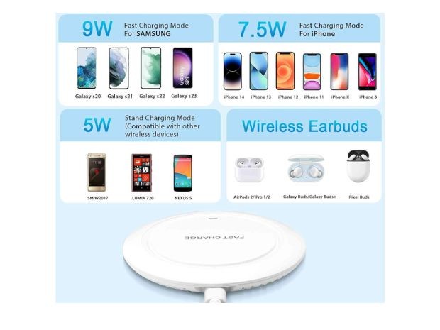 &uu CARGADOR CELULAR BASE INALAMBRICA 15W ZC-Q18