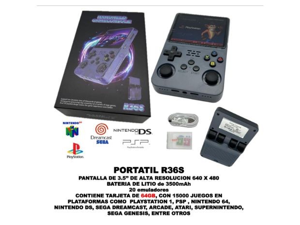 &uu MINI CONSOLA ARCADE R36S