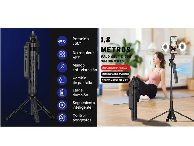 &uu TRIPODE CELULAR Y GOPRO + BT + SEGUIMIENTO HX-ZJ6112
