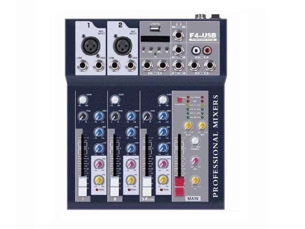 &ua MIXER MEZCLADORA DE AUDIO DE 4 CANALES XY-F4