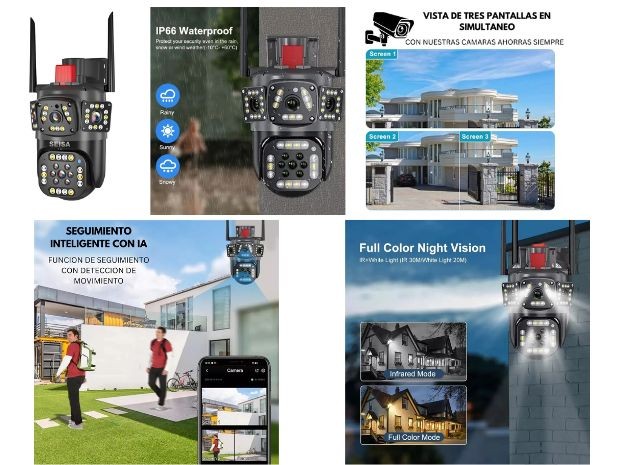 &uu CAMARA IP ROBOTICA WIFI EXTERIOR DOMO IPC-SY10