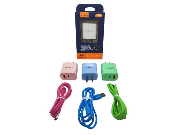 &uu  CARGADOR CELULAR TIPO C 45W INOVA DESMONTABLE CAR-4500C