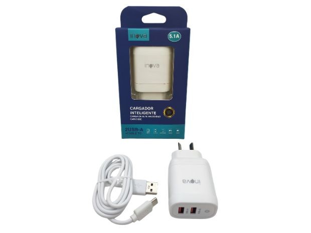 &uu  CARGADOR CELULAR TIPO C 5.1A INOVA DESMONTABLE CAR-5100C