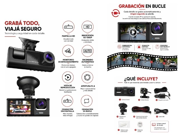 &uu CAMARA ESPEJO RETROVISOR AUTO WIFI CD-Y17