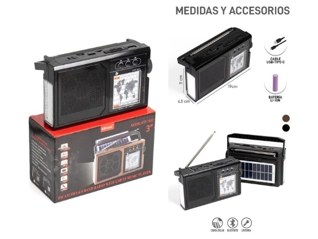 &ua PARLANTE BT BLUETOOTH RADIO KTF-1651  AM - FM / AUX