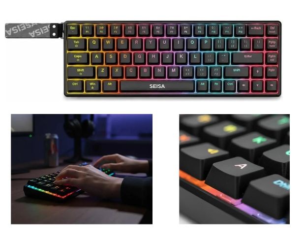 &ua TECLADO PC MECANICO TECLAS REMOVIBLE TIPO C DN-K68-TC