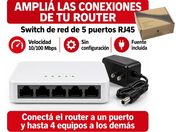 &ua SWITCH RED LAN 4 PUERTOS 100MBPS JK-D2313