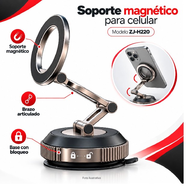 &ua HOLDER SOPORTE CELULAR MAGNETICO ZJ-H220