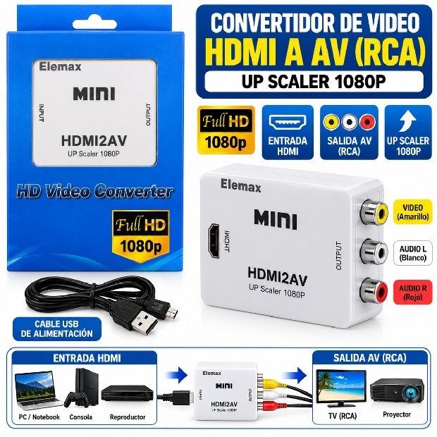 &ua CONVERTIDOR VIDEO HDMI A AV (413)