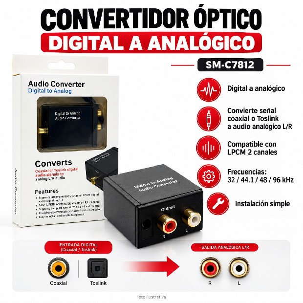 &ua CONVERTIDOR OPTICO DIGITAL A ANALOGO WIRELESS SM-C7812