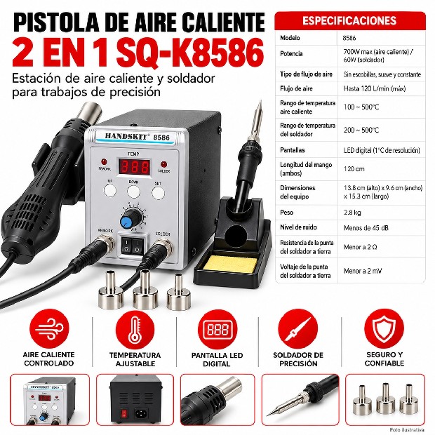 &ua ESTACION DE SOLDADO PISTOLA Y CAUTIN SQ-K8586